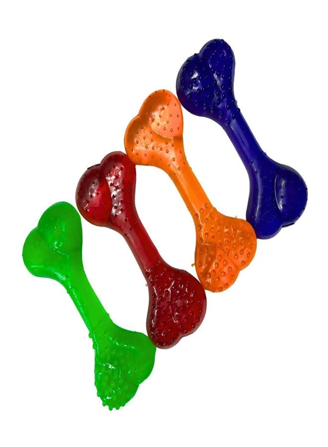 PET FUN Soft Spike Rubber Bone Chew Toy for Dogs & Puppies | Non-Toxic Dental Cleaning|Pack of 4 - Image 5